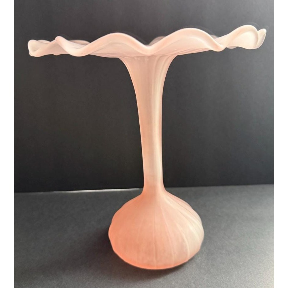 Satin Pink Frosted Glass Decorative‎ Vase